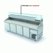 Meuble pizza 800 positif 2615mm 4 portes pleines avec tiroir neutre Coreco