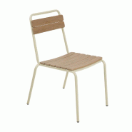 Oviala Business Chaise de jardin en métal crème - beige 114097