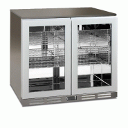 Réfrigérateur inox sous-banc 2 portes verre, dégivrage auto, LED, temp. -2/+10 °C, LxPxH 90x52,6x83,5 cm, COLDBAR200INOX - 4575