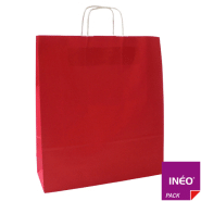 Sac kraft rouge à poignées torsadées (paquet de 50) - sac kraft personnalisable - plusieurs dimensions