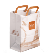 Sac poignée plate économique et résistant - papier kraft 80 à 110 g - pour boutiques et traiteurs