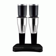 Shaker électrique professionnel - 2 bols inox - 2x 1l couleur - noi... - P34022N