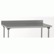 Tournus Table de travail avec rebord de 100mm en acier inoxydable, dim. 1600 x 700 x 900 mm Épaisseur du plateau en acier inoxydable 1,2mm - inox 366 Tournus Table de travail avec rebord de 100mm en acier inoxydable, dim. 1600 x 700 x 900 mm Épaisseur du plateau en acier inoxydable 1,2mm - inox 366