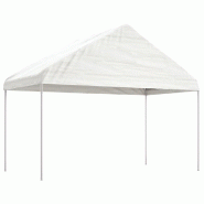 VidaXL Belvédère avec toit blanc 4,08x2,23x3,22 m polyéthylène Modèle AbriTaïga 222 - blanc 362637