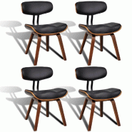 VidaXL Chaises à manger lot de 4 bois courbé et similicuir Modèle Aquarelle - 270550