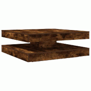 VidaXL Table basse rotative à 360 degrés chêne fumé 90x90x34,5 cm Modèle Élégance Prestige - 8721158573384