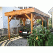 Abri voiture carport modern 300x600 cm / structure en bois / toiture plate en bois