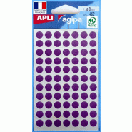 Apli Lot de 5 Etui de 462 pastilles adhésives violettes, diam. 8 mm (6 feuilles / cdt) - 3270241118360