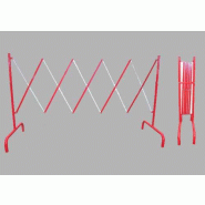 Barrière de chantier extensible - Idéale pour sécuriser vos zones de travaux - Longueur 2850 mm, Rouge et Blanc