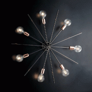 Bonetti Illumina Bloom Plafonnier en fer chromé noir et cuivre 7 lumières H.14 d.95 BL200-PL7-NR - cuivre 8050713215620