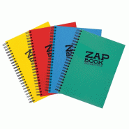 Clairefontaine Lot de 5 Cahier spiralé Zap Book de 160 feuilles de papier croquis blanc, 80 g/m², A4, assortis - 3329680835403