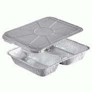 COMBO NOVATRAY THERMO - 2 Comp. HAUT (415+550ml) - Alu +Couvercle Alu (H: 38+12=50mm) - KPCT965