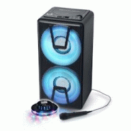 Enceinte autonome - Muse M-1820DJ - à LED Party box portable avec lecteur CD + Micro - BT/CD/AUX/USB - 150W - Lumière OVNI - 3701123947889 Enceinte autonome - Muse M-1820DJ - à LED Party box portable avec lecteur CD + Micro - BT/CD/AUX/USB - 150W - Lumière OVNI - 3701123947889