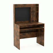 Helloshop26 - Bureau avec tableau d'affichage magnétique 89 x 50 x 138 cm ergonomique avec rangement et design moderne en MDF café 20_0017950 - mét