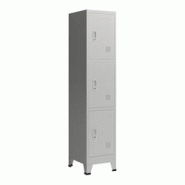 Helloshop26 - Casier de bureau armoire meuble de rangement pour bureau atelier chambre acier métallique avec 3 portes acier laqué 03_0006347 - 30017 Helloshop26 - Casier de bureau armoire meuble de rangement pour bureau atelier chambre acier métallique avec 3 portes acier laqué 03_0006347 - 30017