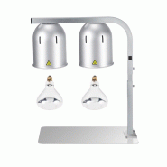 Lampe chauffante infrarouge de buffet sur pied réglable en hauteur (2 ampoules blanches) Argentée PREMIUM - GOLDINOX - argenté aluminium 3701770844357