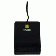 Lecteur carte d'identité usb - tones - noir