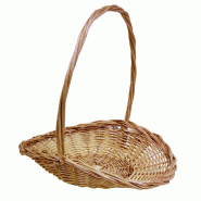 Panier "Poma" osier L 40 x P 32 x H 9 / 40 cm avec anse