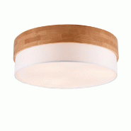Plafonnier LED 3xE27 Tissu Blanc & Nickel Mat - Trio - Seasons - jaune 4017807526202_0