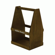 Présentoir serviteur bois 6 bières "Entre amis" 20x15x28,5cm - par 15