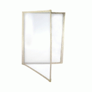 Protège menu 2 volets A4 PVC bordure or