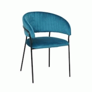 SalesFever Chaise | avec couture arrière | Velours | L 55 x P 50 x H 80 cm | Turquoise - bleu multi-matériau 395462 SalesFever Chaise | avec couture arrière | Velours | L 55 x P 50 x H 80 cm | Turquoise - bleu multi-matériau 395462