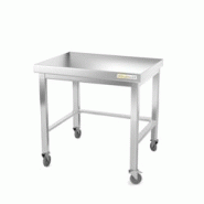 Table de travail en inox soubassement 800 x 700 mm avec renfort sur roulettes PREMIUM / GOLDINOX - inox 3701770800599 Table de travail en inox soubassement 800 x 700 mm avec renfort sur roulettes PREMIUM / GOLDINOX - inox 3701770800599