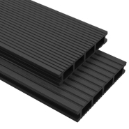 Vidaxl panneaux de terrasse wpc avec accessoires 30m² 2,2m anthracite 274823