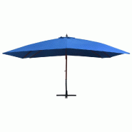 VidaXL Parasol suspendu avec mât en bois 400x300 cm Bleu Modèle Atlas Prime - bleu 47123