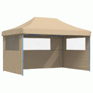 VidaXL Tente de réception pliable escamotable avec 3 parois latérales Modèle AbriVector 325 - beige 4004967