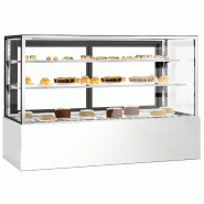 Vitrine réfrigérée pour pâtisserie - 1800 mm - 2 étagères - Inox