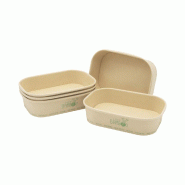 300 barquettes en bambou 500 ml micro-ondables - 3000000179017
