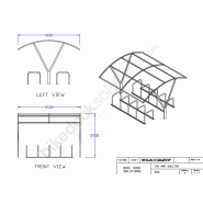 Abri vélo ouvert BSC23 - structure en acier - toiture polycarbonate - capacité jusqu'à 40 vélos - finition galvanisée ou RAL_1