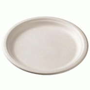 Assiette ronde bagasse blanche Ø26cm - par 500
