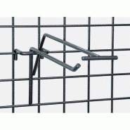 Broche simple fil + T L30cm - gris martelé - par 20 - pour présentoir grille