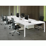 Bureau bench 6 personnes - bois blanc - Carbone U - pas cher - 140/160 x 80 cm par poste Bureau bench 6 personnes - bois blanc - Carbone U - pas cher - 140/160 x 80 cm par poste