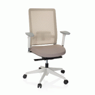 Chaise de bureau / Siège pivotant PURE WHITE Tissu Maille / Tissu Beige hjh OFFICE - beige polyester 738117
