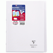 Clairefontaine Lot de 10 Cahier Kover Book 24x32, 48p./24 feuilles 90 g/m² piquées, couv. Transparentes incolore, quadrillé 5x5 - 3037929846201