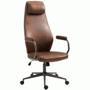CLP Fauteuil de bureau Pocatello en similicuir ajustable et pivotant Cognac - marron polyester 318560 CLP Fauteuil de bureau Pocatello en similicuir ajustable et pivotant Cognac - marron polyester 318560