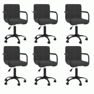 Décoshop26 - Lot de 6 chaises de salle à manger sur roulettes siège pivotant hauteur réglable en velours noir DEC025447 - noir 3000255252312 Décoshop26 - Lot de 6 chaises de salle à manger sur roulettes siège pivotant hauteur réglable en velours noir DEC025447 - noir 3000255252312