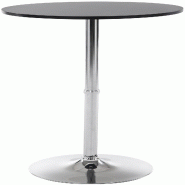 Décoshop26 - Table de bar bistrot plateau rond diamètre 60 cm en bois noir cadre en métal 10_0005590 - métal 3000265104700