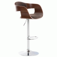 Décoshop26 - Tabouret de bar x1 design scandinave en tissu marron et structure en bois couleur noyer 10_0005045 - marron 3000252429144 Décoshop26 - Tabouret de bar x1 design scandinave en tissu marron et structure en bois couleur noyer 10_0005045 - marron 3000252429144