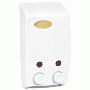 Distributeur de savon en ABS blanc 2x400ml 13,7x8x25cm Distributeur de savon en ABS blanc 2x400ml 13,7x8x25cm