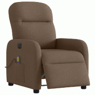 Fauteuil inclinable de massage électrique marron tissu Modèle Eldoria - 8721102959486
