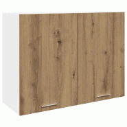 Helloshop26 - Armoire suspendue design mural cuisine 80 x 31 x 60 cm grand espace de rangement en bois d'ingénierie chêne artisanal 02_0050758 - Boi