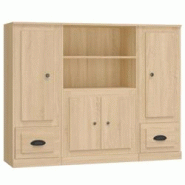 Helloshop26 - Buffet bahut commode armoire meuble de rangement organisateur cuisine salle de séjour salons 3 pcs sonoma bois 02_0037104 - 30002132156 Helloshop26 - Buffet bahut commode armoire meuble de rangement organisateur cuisine salle de séjour salons 3 pcs sonoma bois 02_0037104 - 30002132156