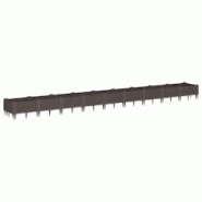 Helloshop26 - Jardinière bac lit surélevé plantes fleurs terrasse jardin avec piquets 362,5 x 42,5 x 28,5 cm PP marron 02_0038191 - 3000214132570 Helloshop26 - Jardinière bac lit surélevé plantes fleurs terrasse jardin avec piquets 362,5 x 42,5 x 28,5 cm PP marron 02_0038191 - 3000214132570