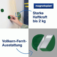 Magnetoplan Discofix aimant rond "magnum", vert - vert 1660005