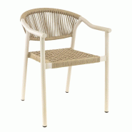 Matelpro - Chaise de terrasse d'extérieur empilable en tressage cordé Davida - SableEmpilable jusqu'à 6 chaises - 3667117456792