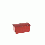 Mini ballotin rouge intérieur or - 40g - 7,6x3,6x3,4cm - par 50 - Fabriqué en France - Recyclable et biodégradable